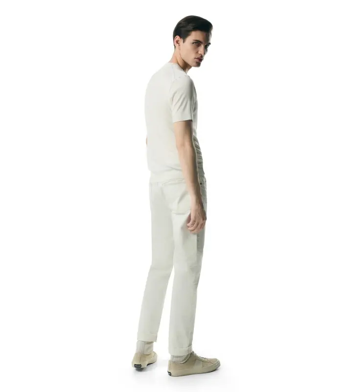 PLACED RIB CREW NECK T-SHIRT OPTICAL WHITE online